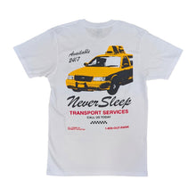 Load image into Gallery viewer, OUTRANK TEE WHITE/YELLOW/BLACK NEVER SLEEP
