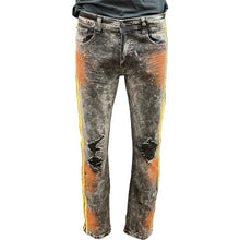 Load image into Gallery viewer, BLACK DENIM JEANS (GOLD STRIPE)
