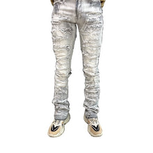 Load image into Gallery viewer, ICE GREY STACKED DENIM JEANS

