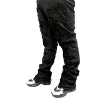 Load image into Gallery viewer, BLACK STACKED DENIM JEANS
