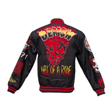 Load image into Gallery viewer, DGER5-002 BLACK/RED/WHITE (HELLOFARIDE) LETTERMAN JACKET
