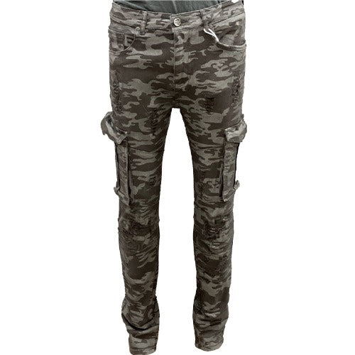 BLACK CAMO DENIM JEANS