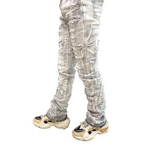 Load image into Gallery viewer, ICE GREY STACKED DENIM JEANS
