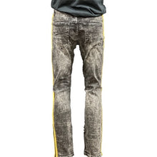 Load image into Gallery viewer, BLACK DENIM JEANS (GOLD STRIPE)
