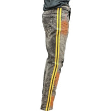 Load image into Gallery viewer, BLACK DENIM JEANS (GOLD STRIPE)
