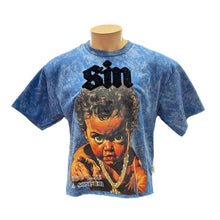 Load image into Gallery viewer, BKYS-T1349 Sinner WASHED-BLUE Cropped T-Shirt
