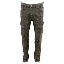 Load image into Gallery viewer, BLACK CARGO DENIM JEANS
