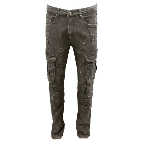 BLACK CARGO DENIM JEANS