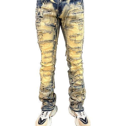 TAUPE STACKED JEANS
