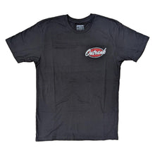 Load image into Gallery viewer, OUTRANK TEE BLACK/RED/WHITE MOVES OVER WORDS
