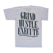 Load image into Gallery viewer, MDM TEE WHITE/GREEN GRIND HUSTLE EXECUTE

