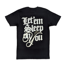 Load image into Gallery viewer, OUTRANK TEE BLACK/CREAM/GREEN LET'EM SLEEP ON YOU
